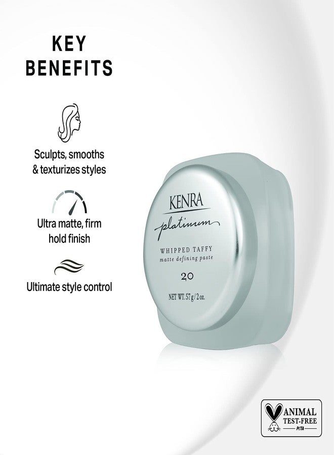 Kenra Professional Platinum Whipped Taffy 20 | Matte Defining Paste | Delivers An Ultra-Matte, Firm Hold Finish | Sculpts, Smooths & Texturizes Styles | All Hair Types | 2fl. Oz (2-Pack) - Image 2